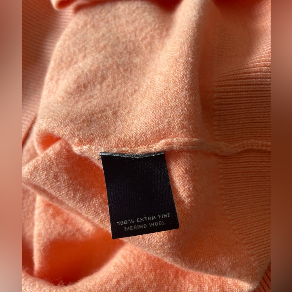 Hart Schaffner Marx Extra Fine Merino Wool Sweater women’s Large Coral orange - Picture 5 of 6
